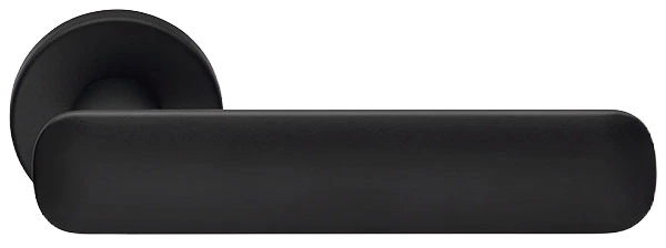 Target - klamka drzwiowa na okrągłym szyldzie - lakierowana na czarno